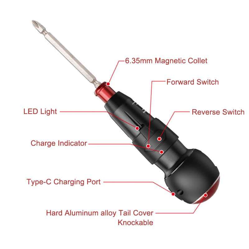 Cordless Electric Screwdriver Set, 10 in 1, Powerful, 3.6V