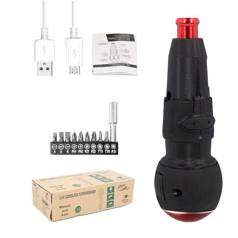 Cordless Electric Screwdriver Set, 10 in 1, Powerful, 3.6V