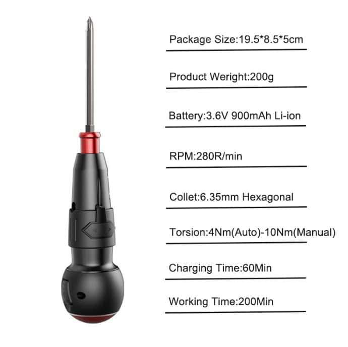 Cordless Electric Screwdriver Set, 10 in 1, Powerful, 3.6V