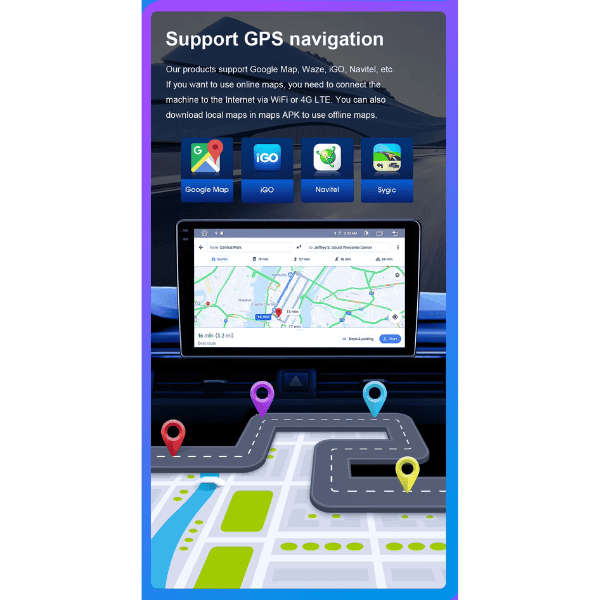 Kia Rio 2017 - 2022 Compatible Android Navigation Bluetooth with CarPlay/Android Auto