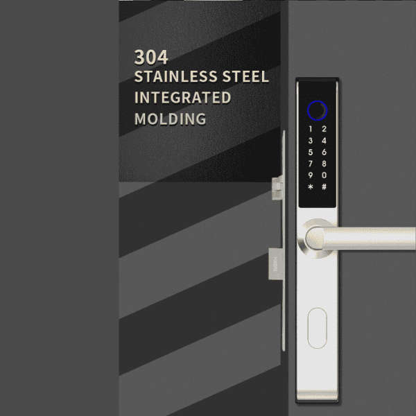 Smart Biometric Door Lock 2024 Model Aluminium Doors - Black Right