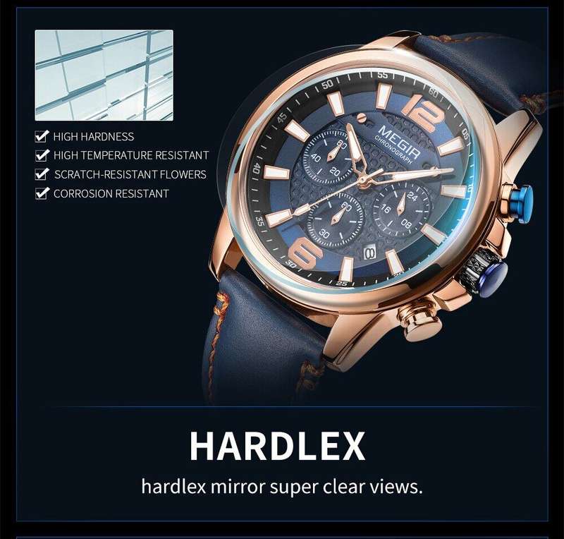 2020 new style MEGIR 2156 100% original stainless steel belt business men's  calendar luminous waterproof quartz watch | Lazada