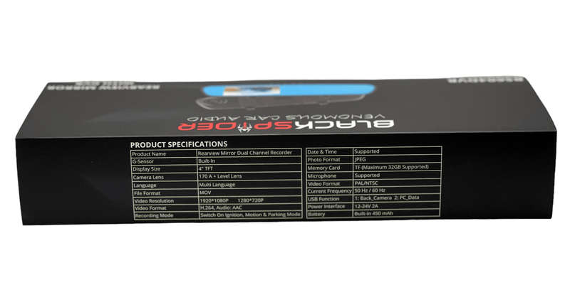 Blackspider BS604DVR Rearview Mirror with DVR and Rear Camera