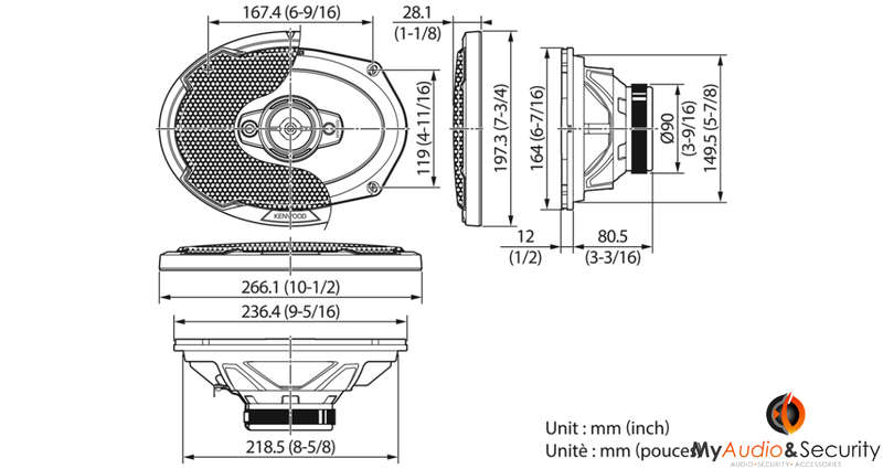 4-1213 KENWOOD KFCPS6986 6X9 600W 4-WAY SPEAKER