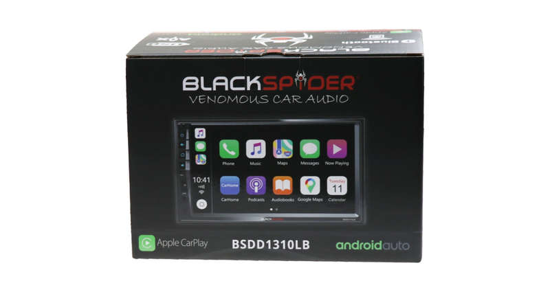 BlackSpider BSDD1310LB 2Din Bluetooth Wired Apple Carplay Android Auto Radio