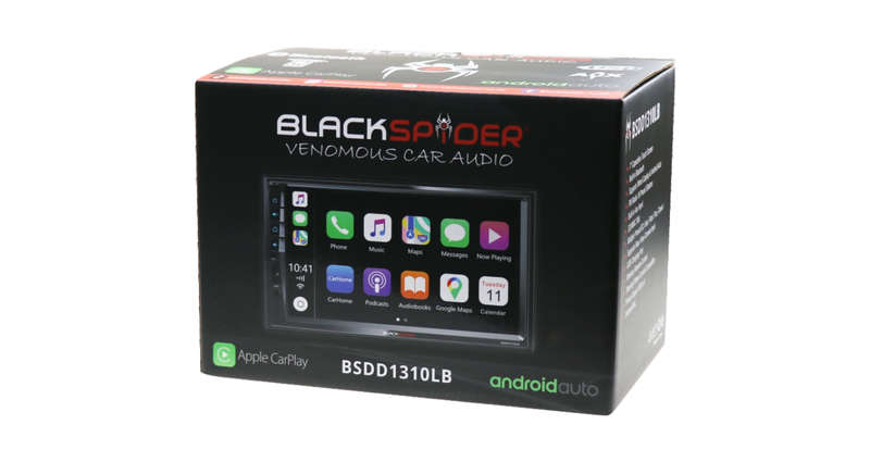 BlackSpider BSDD1310LB 2Din Bluetooth Wired Apple Carplay Android Auto Radio