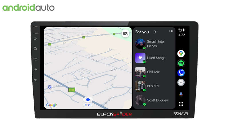 Blackspider BSNAV9 9" Wireless Apple CarPlay Android Auto Radio