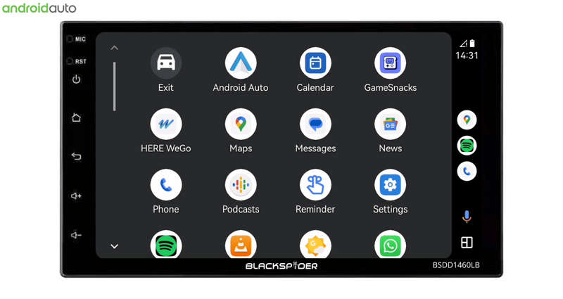 Blackspider BSDD1460LB 2Din Wireless Apple CarPlay Android Auto Radio Long Base