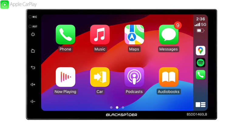 Blackspider BSDD1460LB 2Din Wireless Apple CarPlay Android Auto Radio Long Base