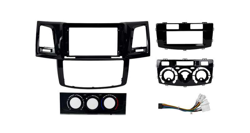 Toyota Fortuner Hilux Auto and Manual AC 9" Trimplate 2005+ with SWC Harness