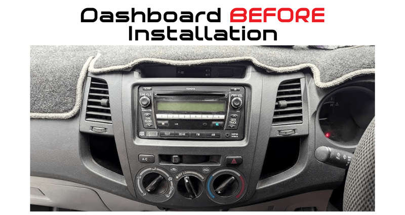 Toyota Fortuner Hilux Auto and Manual AC 9" Trimplate 2005+ with SWC Harness