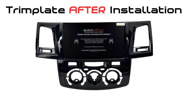 Toyota Fortuner Hilux Auto and Manual AC 9" Trimplate 2005+ with SWC Harness