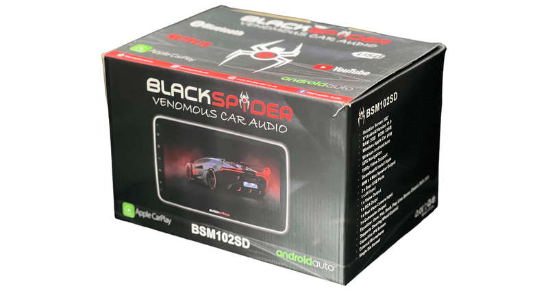 Blackspider BSM102SD 10.1" Wireless Apple CarPlay and Android Auto 1Din Rotate Radio