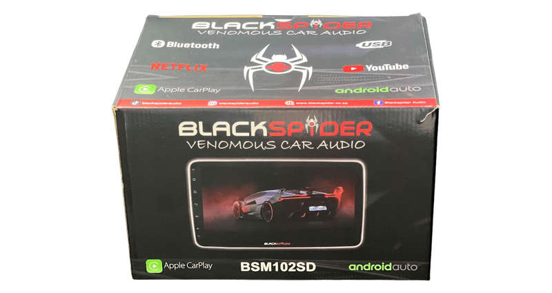Blackspider BSM102SD 10.1" Wireless Apple CarPlay and Android Auto 1Din Rotate Radio