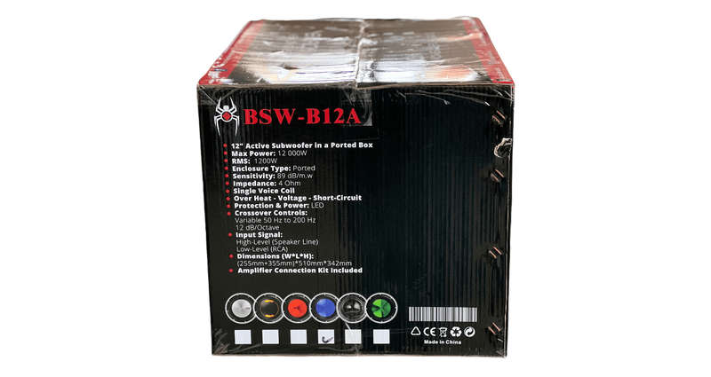 Blackspider BSW-B12A 12" 12000W Active Subwoofer in a Ported Box