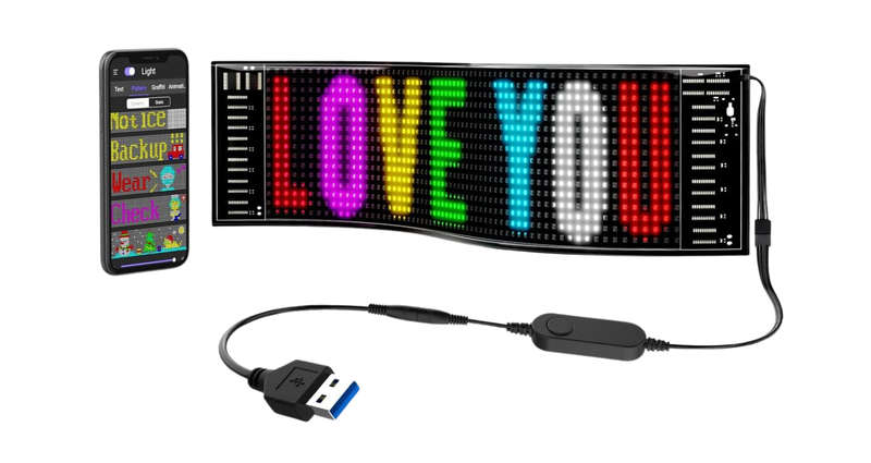 Flexible Colourful LED Matrix Panel App Controlled 16 x 32 Pixels