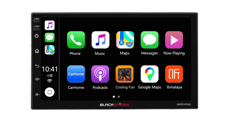 BlackSpider BSDD1470LB 2Din Wireless Apple CarPlay Android Auto Radio Long Base