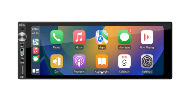 BlackSpider BSDD1686A 6.86" Single Din Wireless Apple CarPlay Android Auto Radio