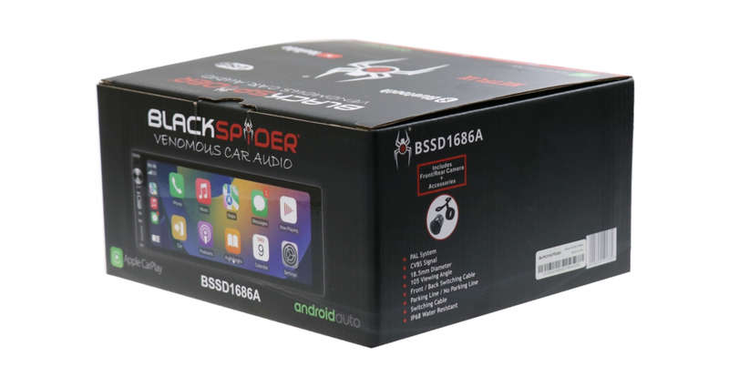 BlackSpider BSDD1686A 6.86" Single Din Wireless Apple CarPlay Android Auto Radio