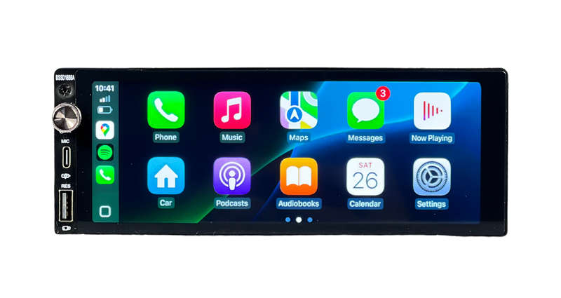 BlackSpider BSDD1686A 6.86" Single Din Wireless Apple CarPlay Android Auto Radio