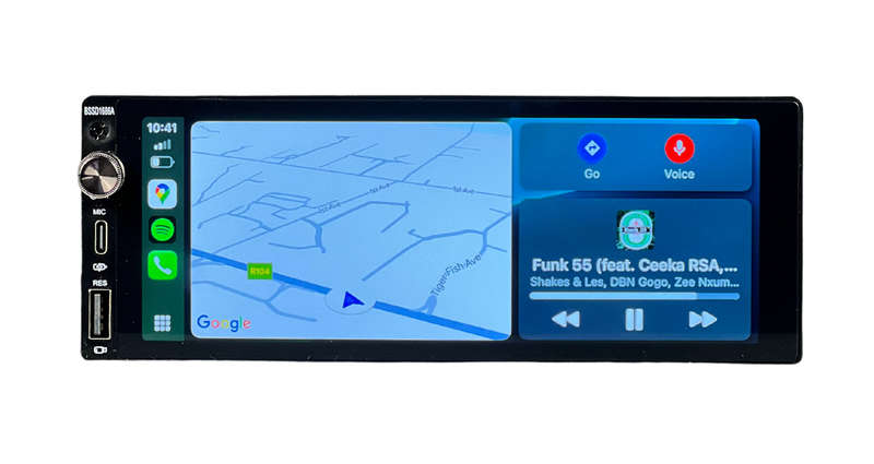 BlackSpider BSDD1686A 6.86" Single Din Wireless Apple CarPlay Android Auto Radio