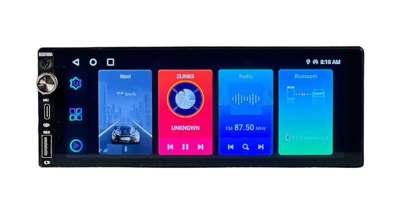 BlackSpider BSDD1686A 6.86" Single Din Wireless Apple CarPlay Android Auto Radio