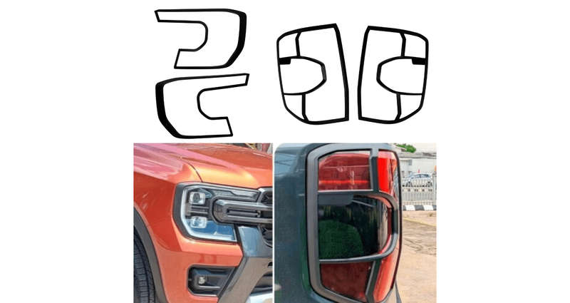 Ford Ranger Headlight Cover 2023+ High End Front and Back