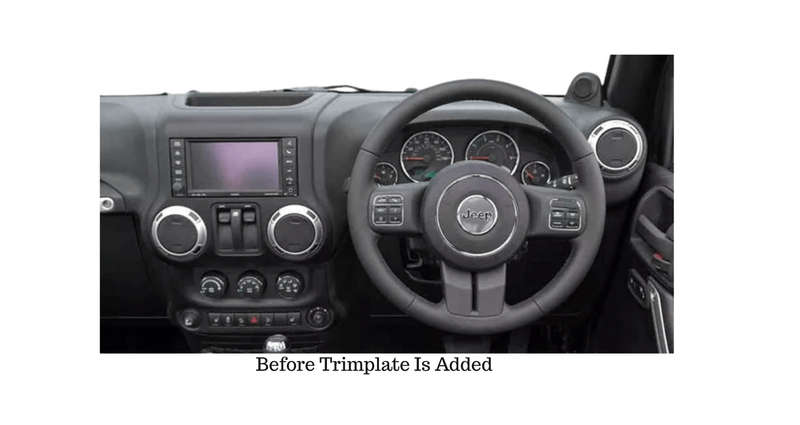 Jeep Wrangler Rubicon 10.1" Trimplate 2011-14 with SWC Canbus and Harness