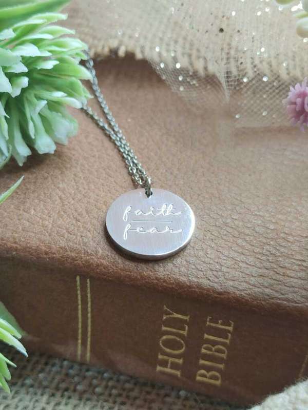 FAITH OVER FEAR DISC NECKLACE