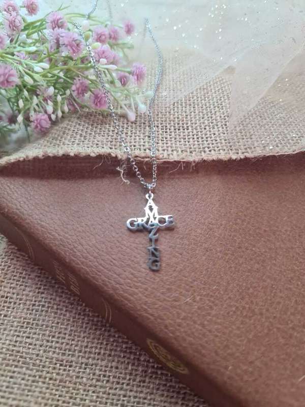 AMAZING GRACE CROSS NECKLACE