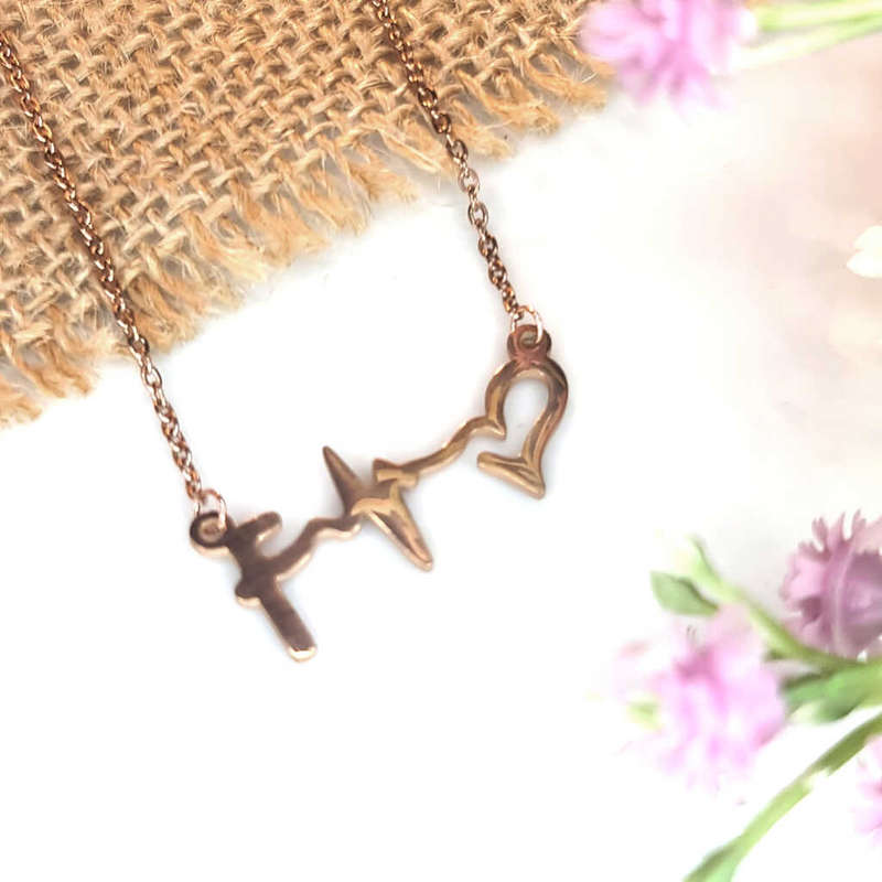 HEARTBEAT NECKLACE, ROSE GOLD