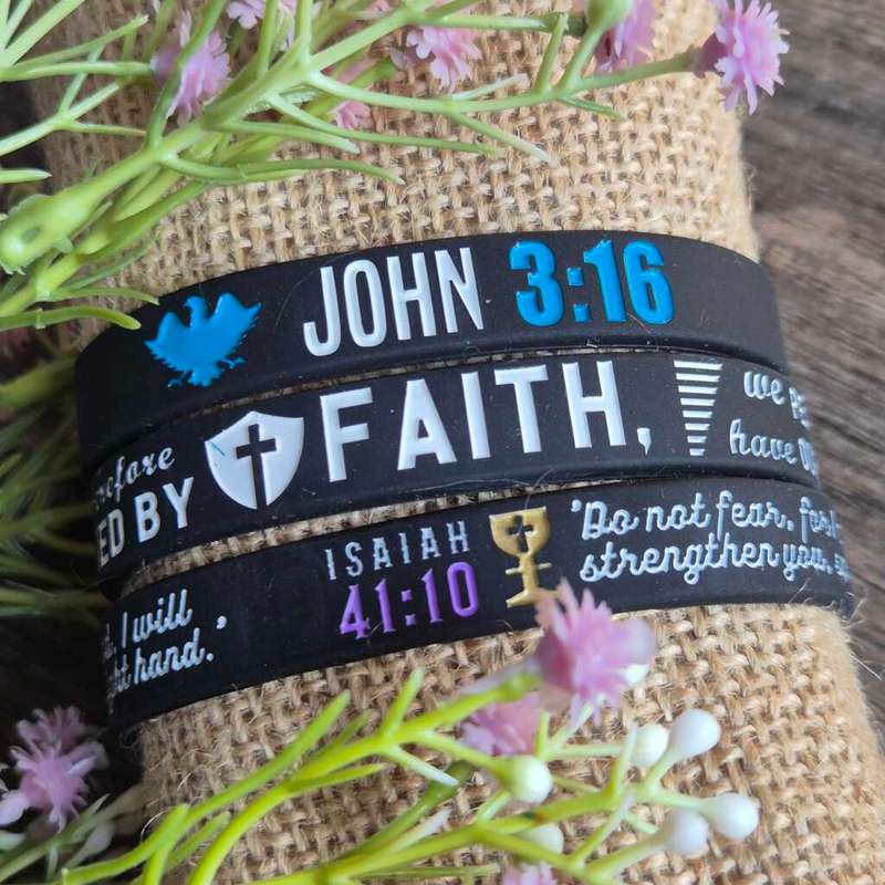 SCRIPTURE EMBOSSED SILICONE WRIST BAND