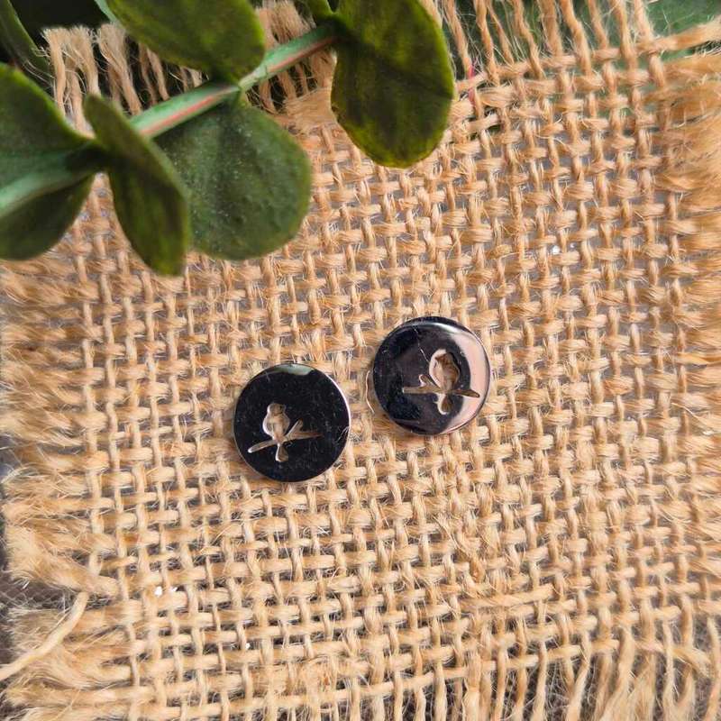 BIRD BUTTONS STUD EARRINGS