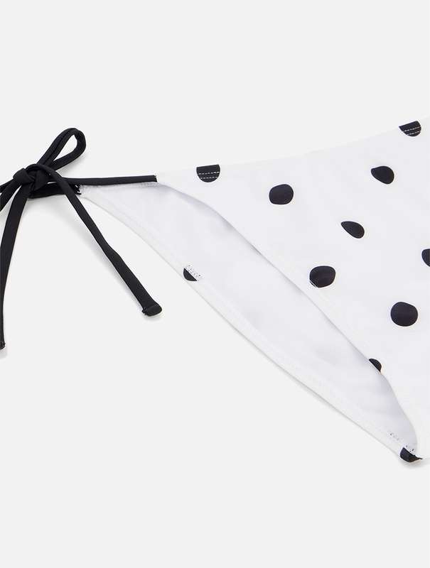 Original Woolworths White & Black Print Tie-up Bikini Bottoms - Small