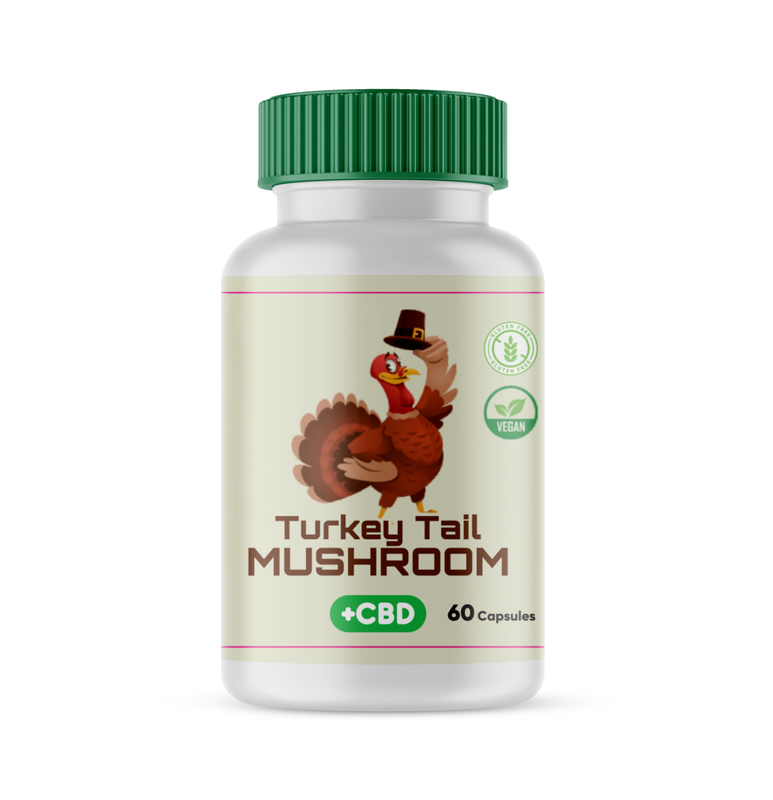 Turkey Tail Mushroom Caps with CBD
