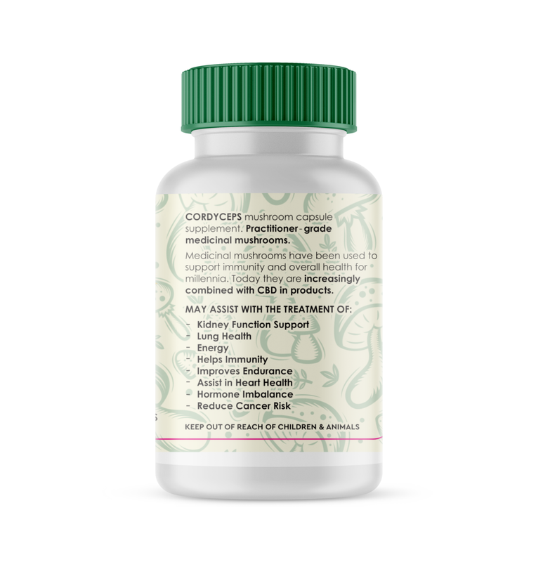 Cordyceps Mushroom Caps with CBD