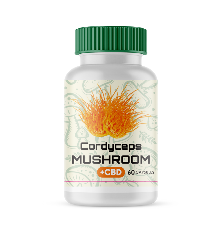 Cordyceps Mushroom Caps with CBD