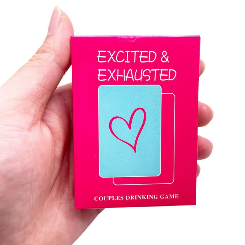 Excited & Exhausted Couples Drinking Card Game