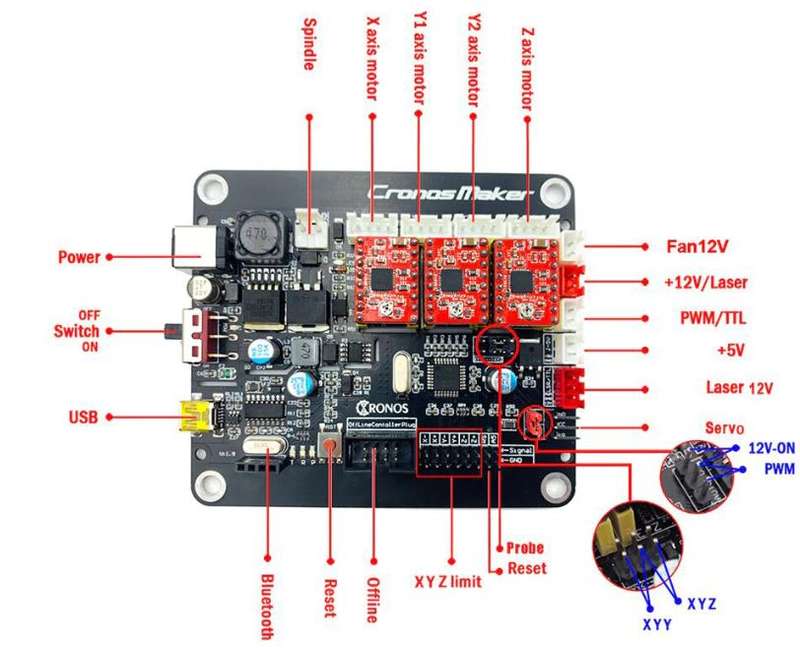 CNC Router Milling Engraver Machine DIY 3018 PRO + Laser Module 2500MW / 5500MW / 15W with ER11 -