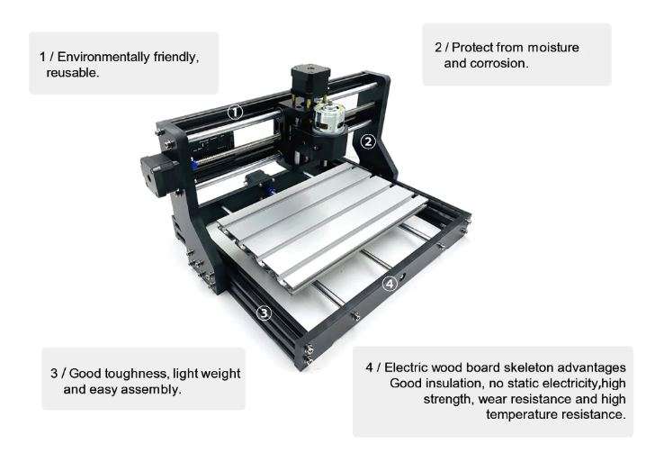 CNC Router Milling Engraver Machine DIY 3018 PRO + Laser Module 2500MW / 5500MW / 15W with ER11 -