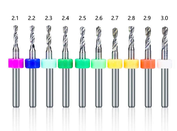 CNC Edge Router Bits - Tungsten Carbide 2.1mm-3.0mm - 10 Piece Set