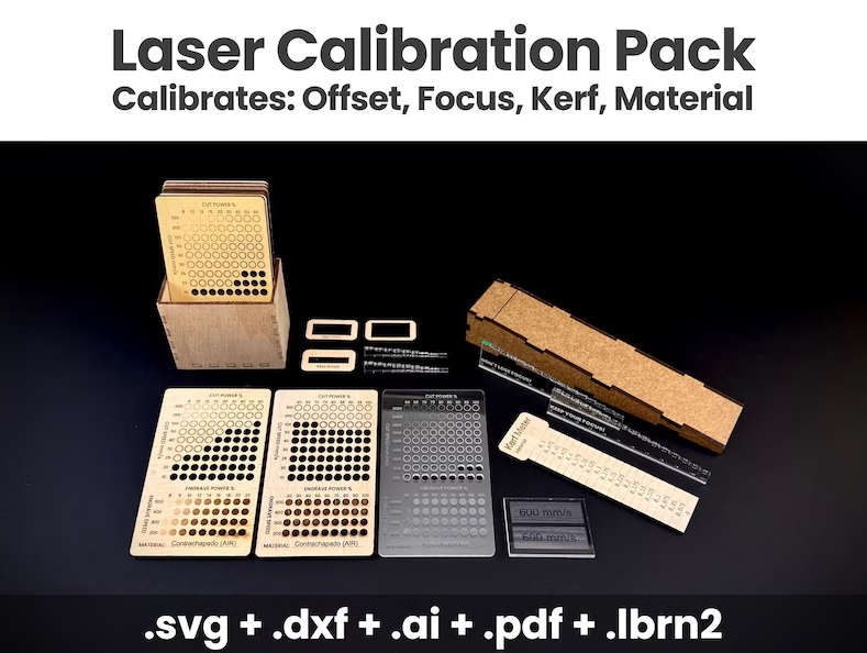 Laser Calibration Bundle Test Pack - Lightburn Laser Testing Files