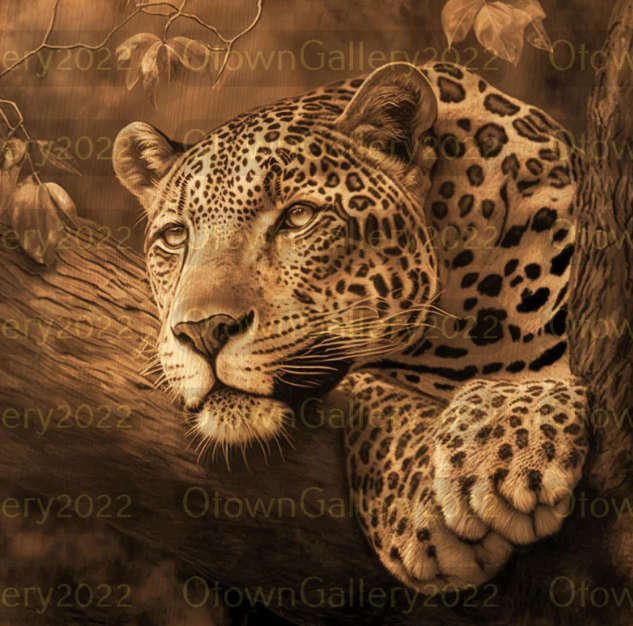 Laser Burn Engrave Design File 3D Illusion - Jaguar