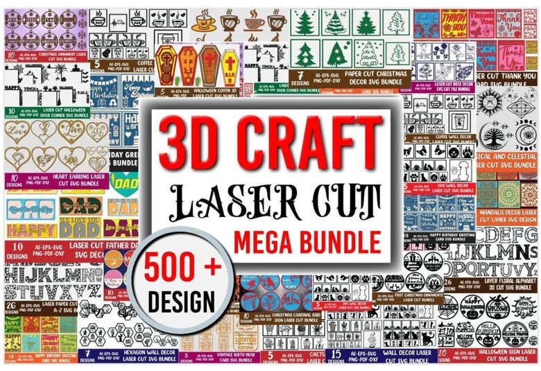 500+ 3D Craft Laser Cut Design Files - SVG