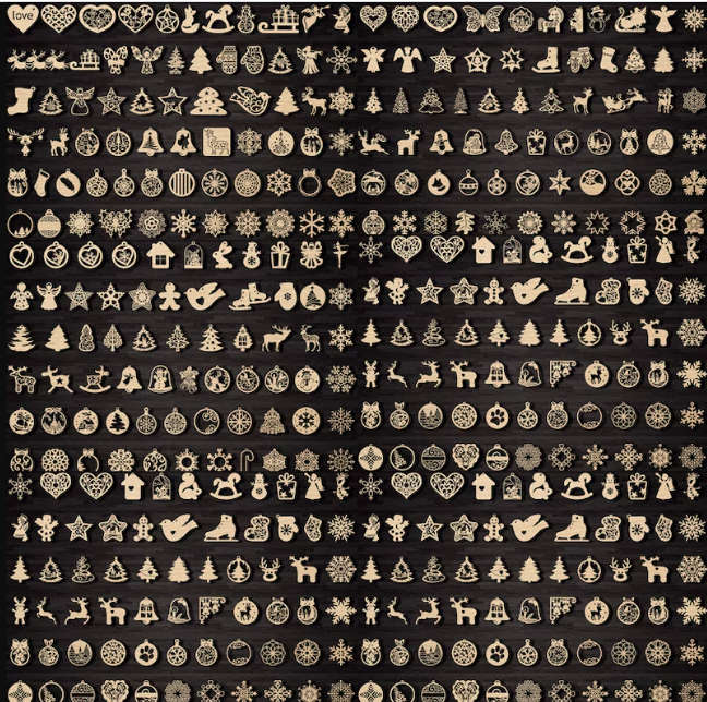 255 CNC Christmas Vector files Bundle - cdr/dxf/svg Laser Cut Design file