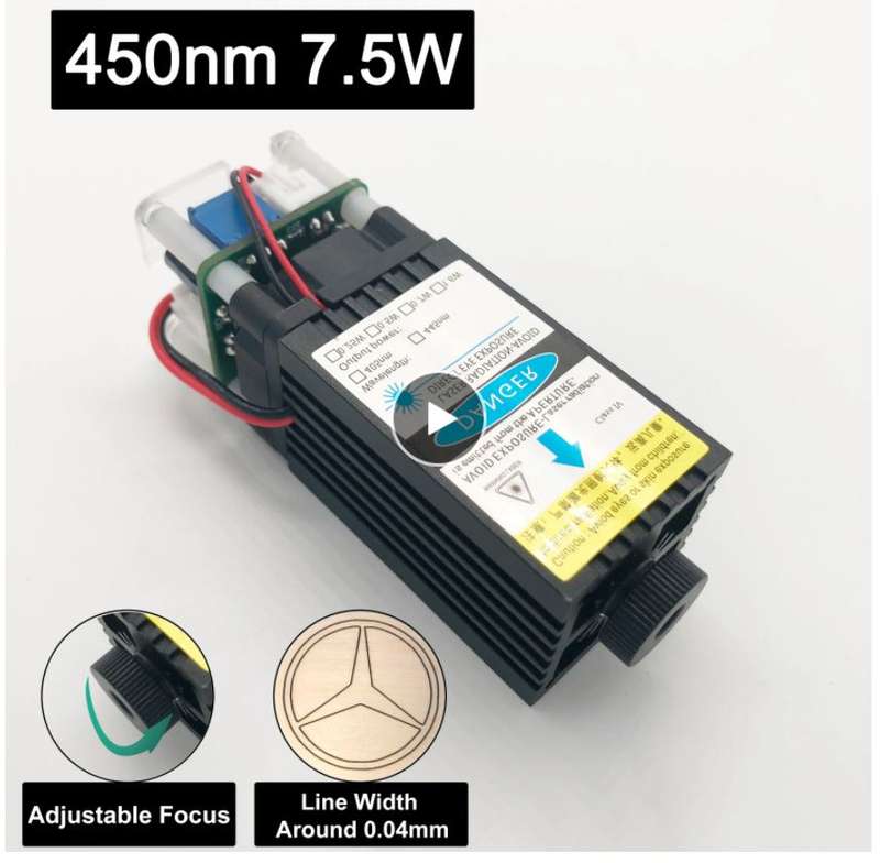 Laser Module - 5.5mw - 7.5mw - 450Nm + Goggles