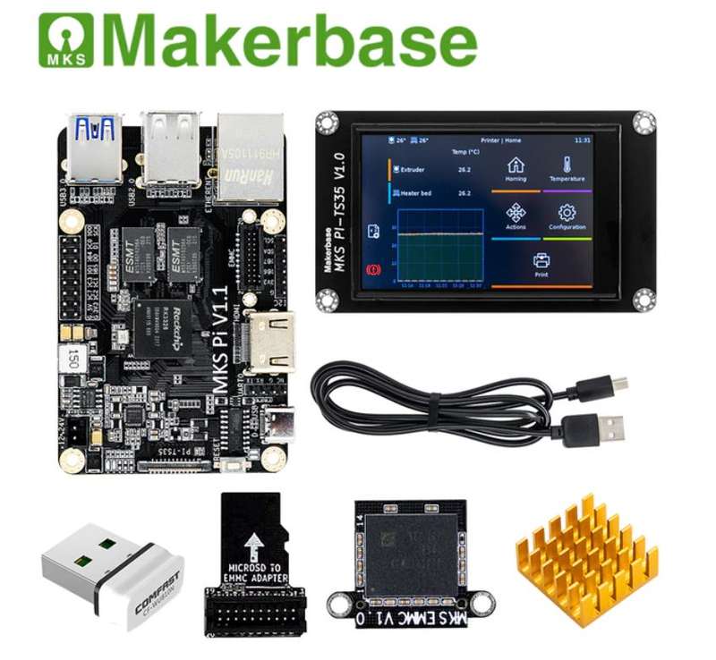 Makerbase - MKS PI Board with Quad-core 64-bits SOC (System on Chip) onboard runs Klipper with TF...