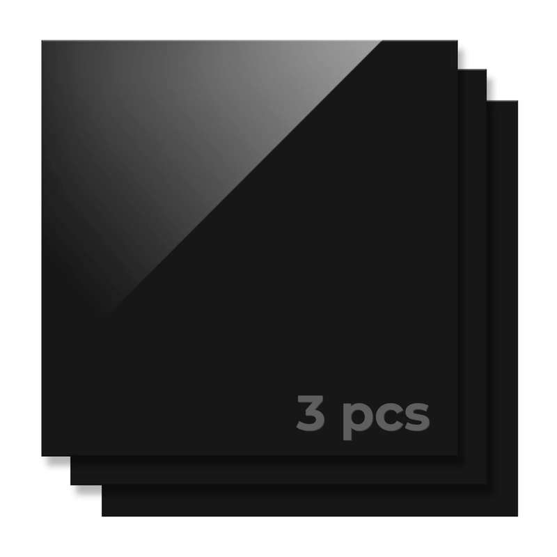 3mm Black Acrylic 30 X 30cm  - 3 Piece Set