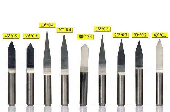 CNC Edge Router Bits - 10 Degree Flat-Bottomed Sharp Column Knife - 10 Piece Set