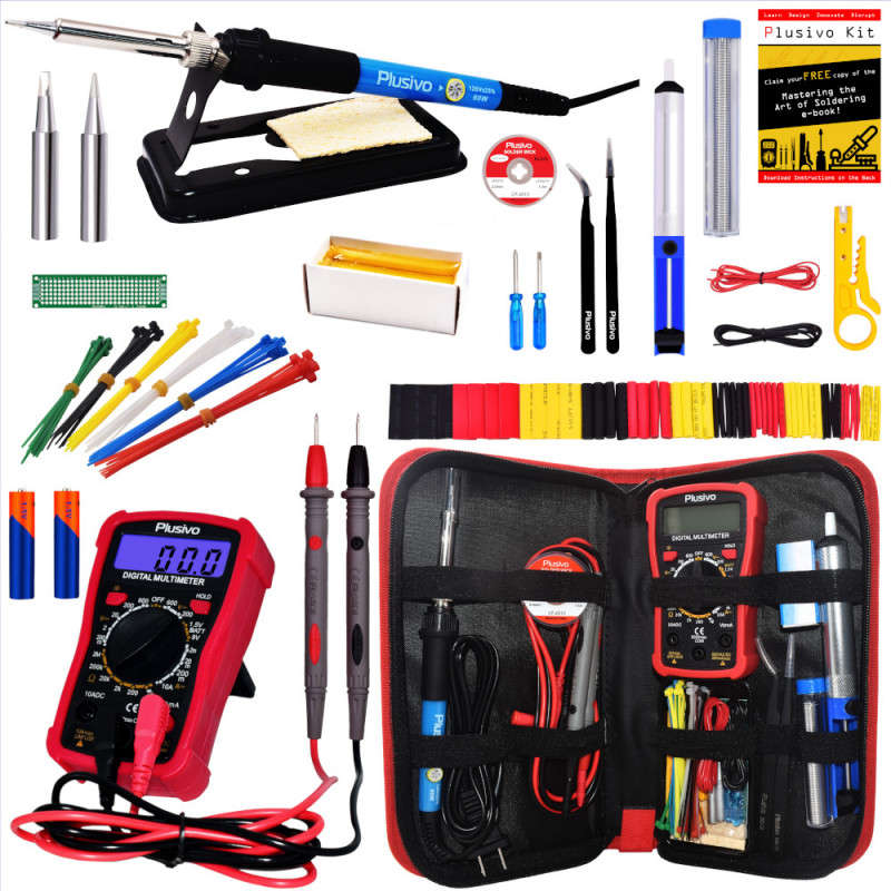 Plusivo Soldering Iron Kit with Digital Multi-Meter V5